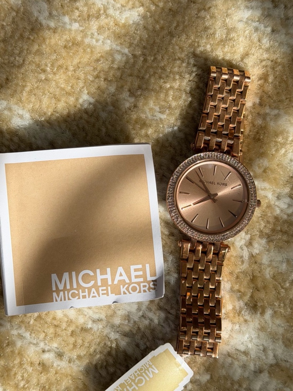 Michael Kors Rose Gold Crystal Bezel Bracelet Watch - Picture 7 of 8
